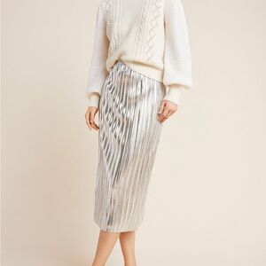 Maeve for Anthropologie Silver Skirt.